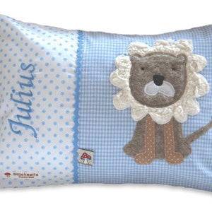 Name pillow Lion, including name, pillow with name, baby pillow, pillow for birth, different colors and sizes image 1
