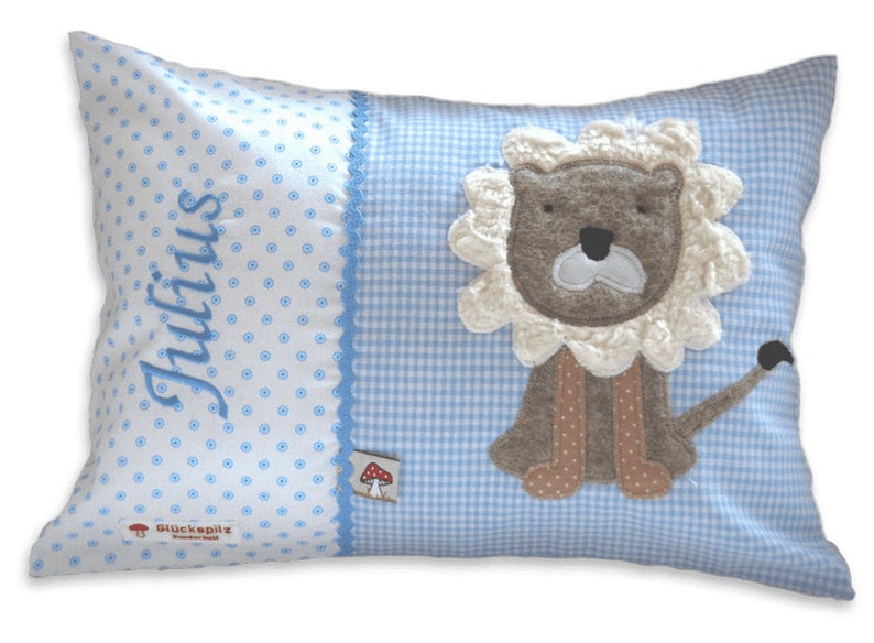 Name pillow Lion, including name, pillow with name, baby pillow, pillow for birth, different colors and sizes image 1