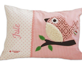 Name pillow "bird", including name, pillow with name, baby pillow, pillow for birth, different colors and sizes