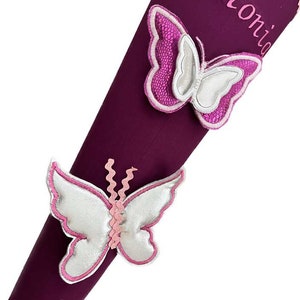 School cone Butterfly purple, personalized sugar cone Butterfly, embroidered with name, school cone fabric, suitable for Step by Step Butterfly image 5