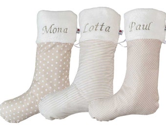 XXL Santa stocking / Santa boots / Santa socks, various patterns, personalized with name
