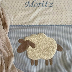 Crawling blanket, baby blanket with name, cuddly blanket, with sheep, eco teddy, different sizes & colors