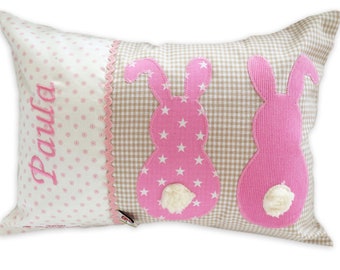 Name pillow "Bunny", including name, pillow with name, baby pillow, gift for Easter, different colors and sizes