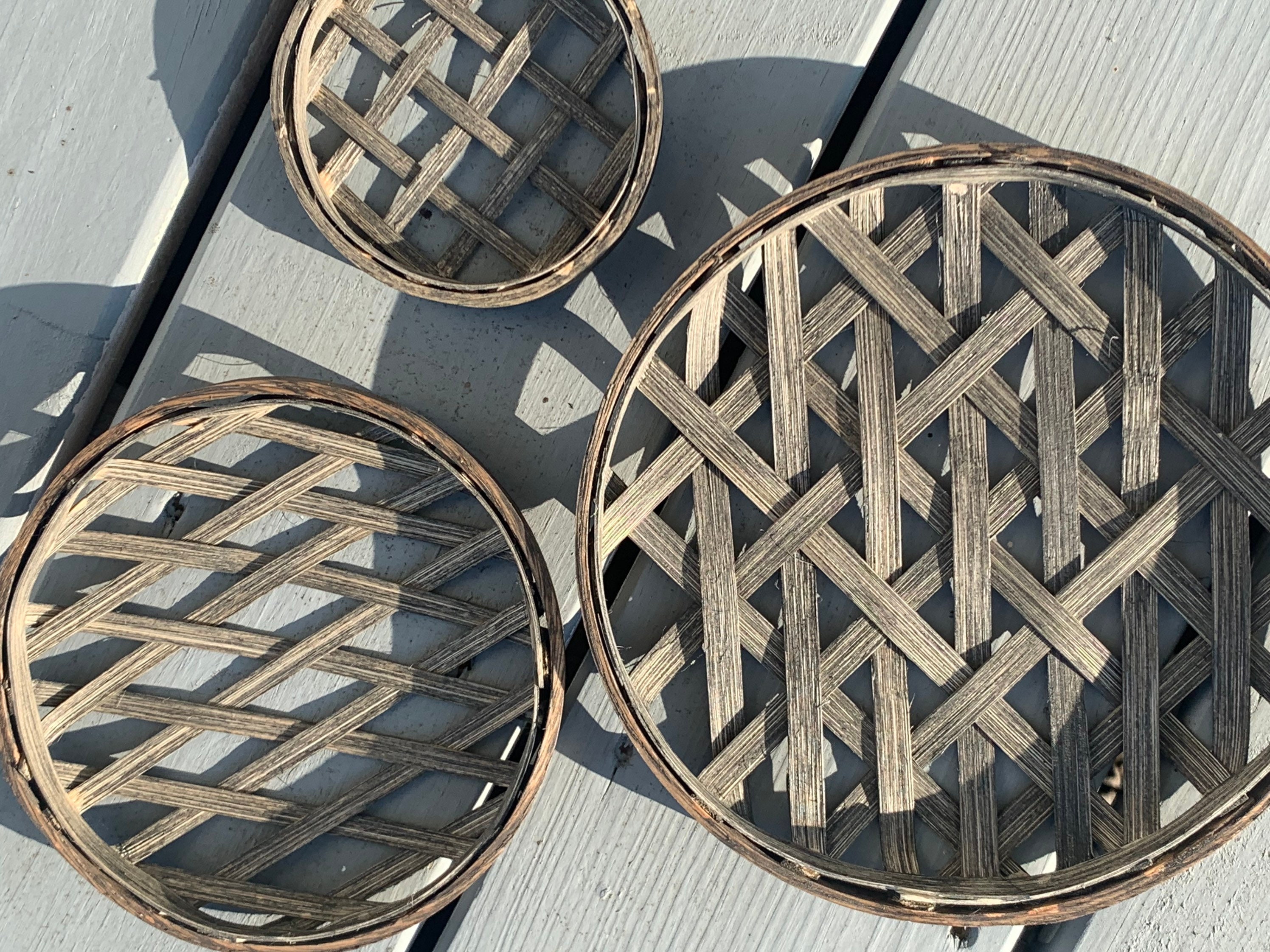 large round tobacco basket Expressly Hubert Chip Wood round version of our similarly designed wastebasket and magazine rack ROUND TOBACCO BASKETS 3 SIZES