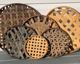 6 Piece Round Tobacco Basket Set| Different Stains