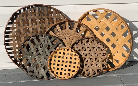 6 Piece Round Tobacco Basket Set| Different Stains