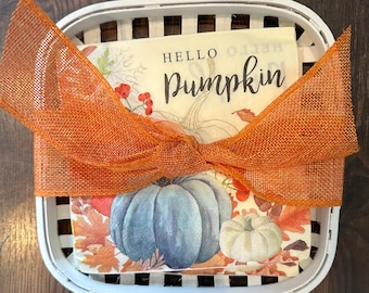 Handmade Tobacco Style Napkin Holder Basket | Fall Thanksgiving Decor