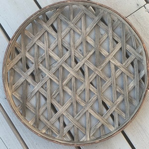 round tobacco basket wall decor 14” Round Handmade Tobacco Basket | Basket Wall Decor | Driftwood Decor| Basket  Wall Decor| Tobacco Basket| Wall Art| Home Decor| Farmhouse