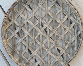 Handmade 12" Driftwood Tobacco Basket | Rustic Farmhouse Wall Decor