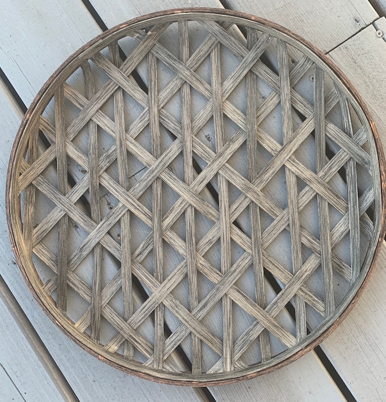18 Round Handmade Tobacco Basket Basket Wall Decor Etsy