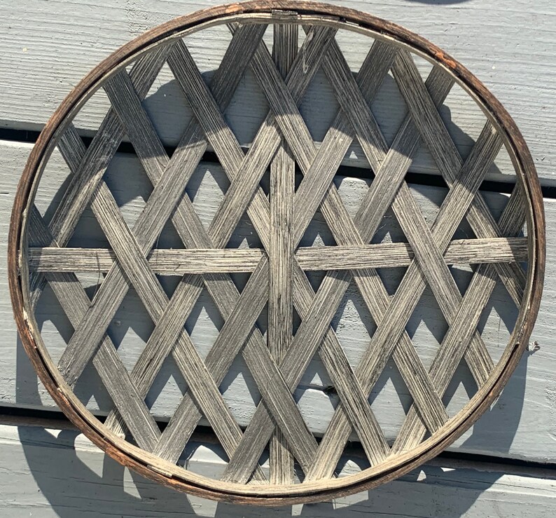 6 Piece Round Tobacco Basket Set Weathered Driftwood Etsy