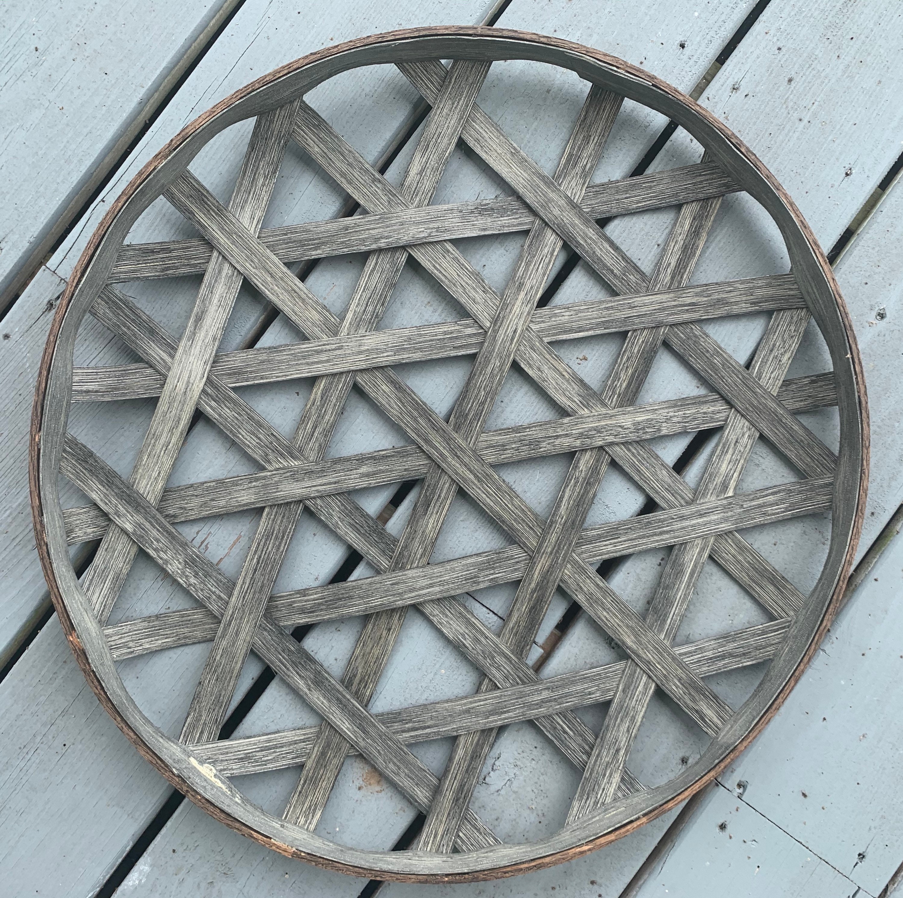 22” Round Handmade Tobacco Basket | Basket Wall Decor | Driftwood Decor|  Basket Wall Decor| Tobacco Basket