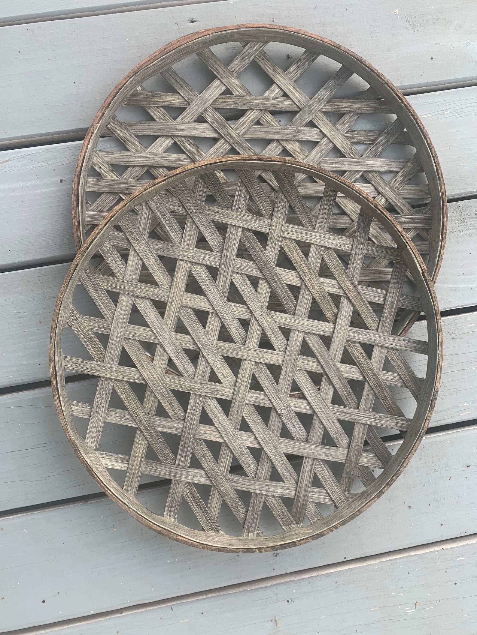 18 Round Handmade Tobacco Basket Basket Wall Decor Etsy