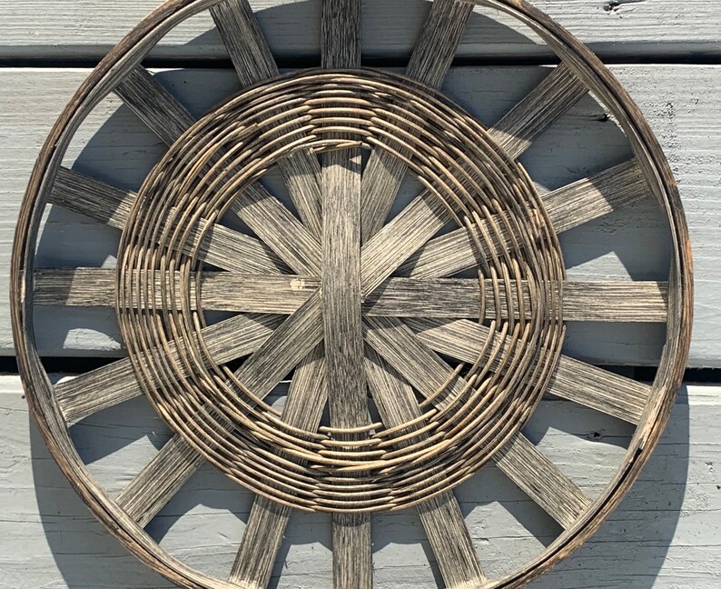6 Piece Round Tobacco Basket Set Weathered Driftwood Etsy