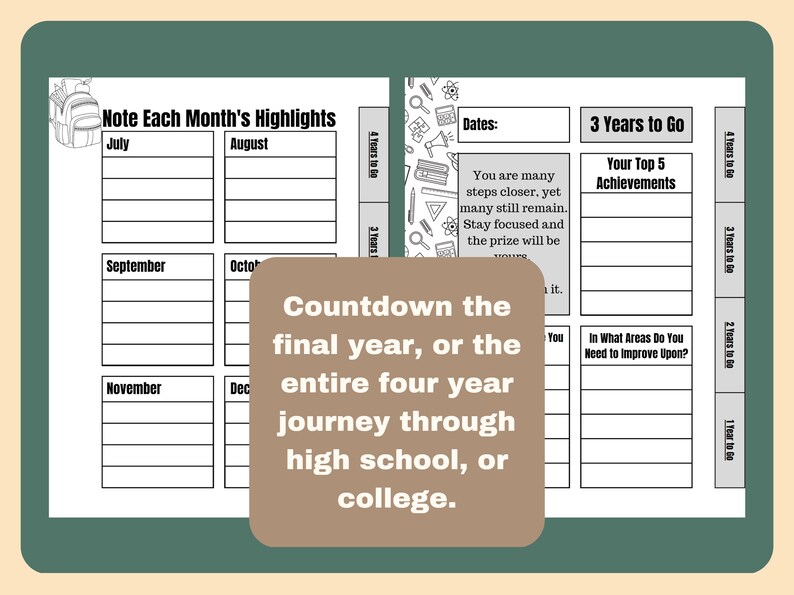 Countdown to Graduation PDF Template for Kindle Scribe and - Etsy