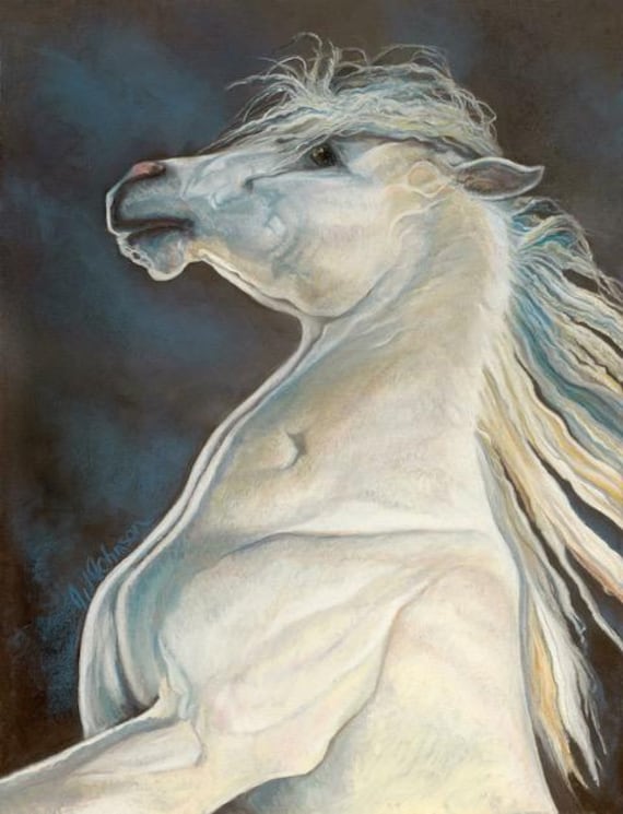 WHITE ON NIGHT - Original Artwork - Pastel Painting on Mi Tientes 26" x 28" custom matted