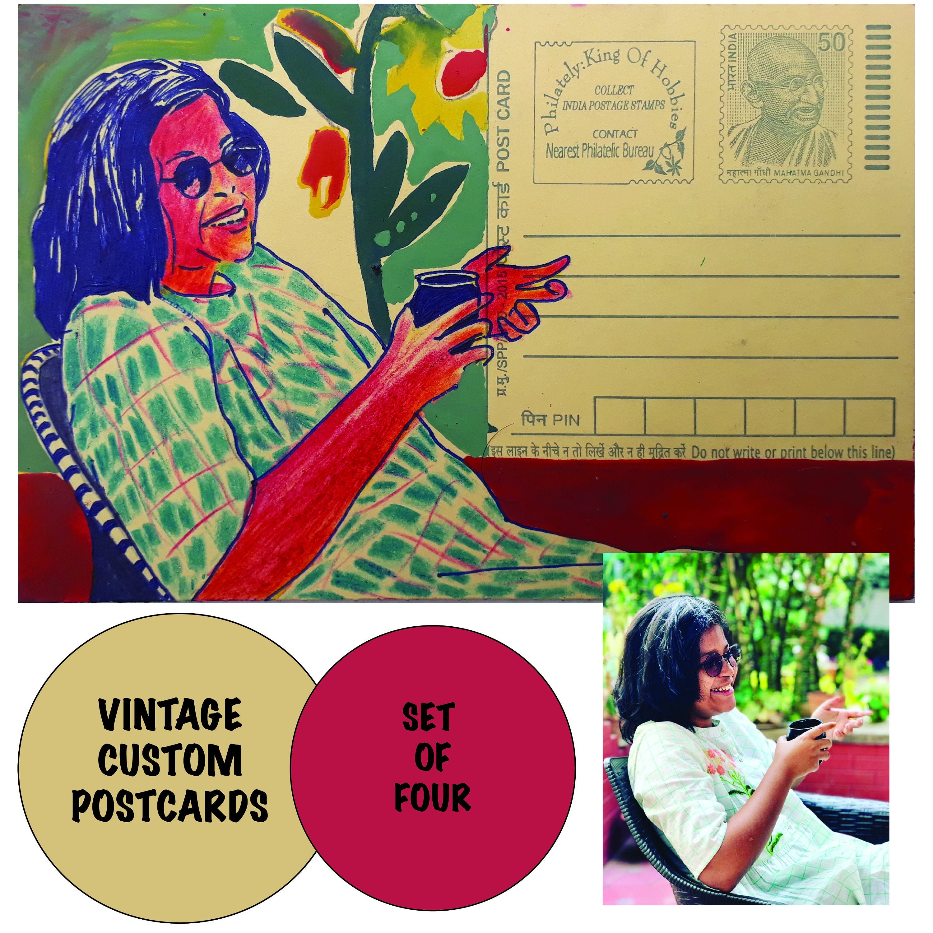 Buy Vintage Postcards, Indian Postcards, Custom Painting Postcards