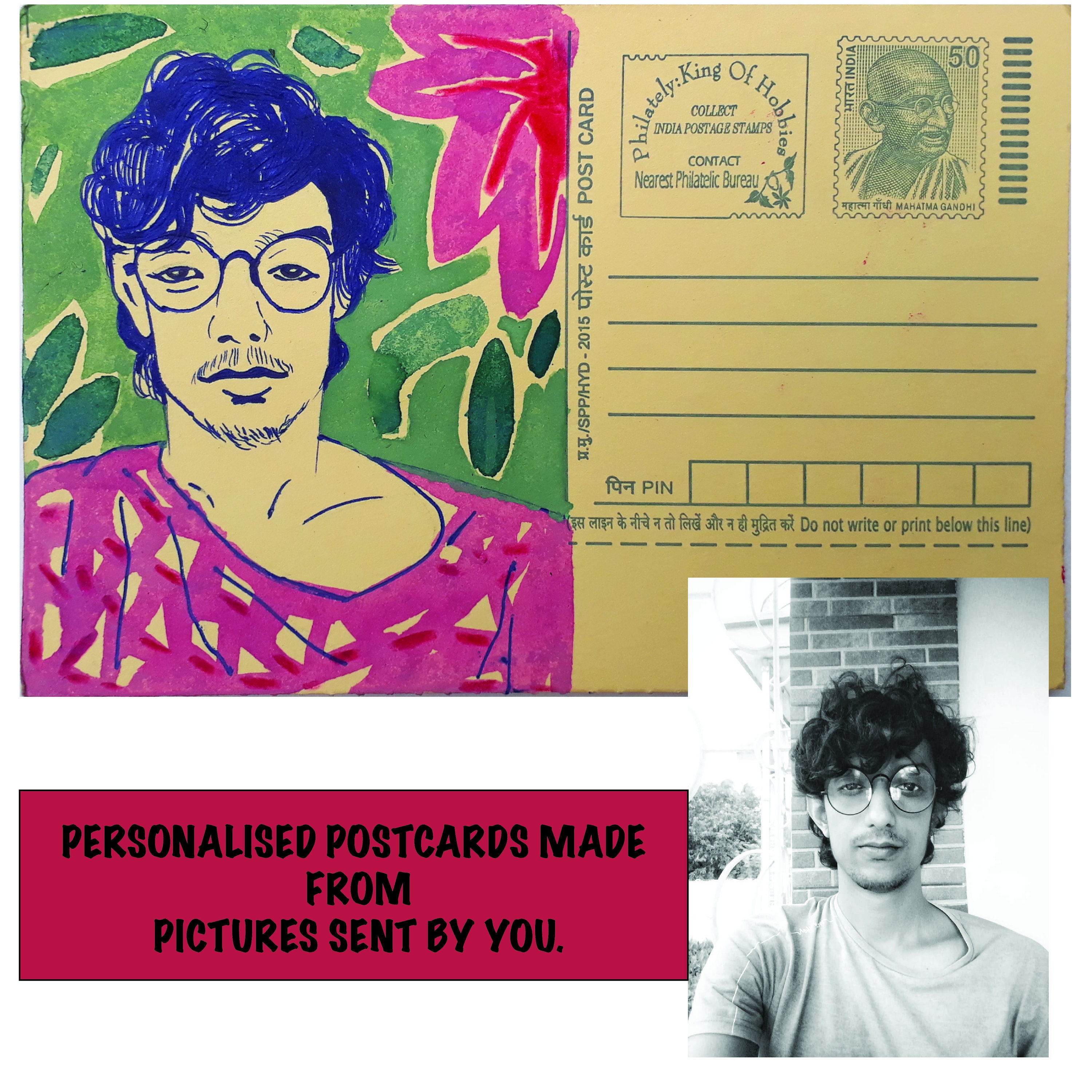 Buy Vintage Postcards, Indian Postcards, Custom Painting Postcards