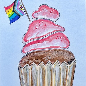 Birthday card, greeting card, LQBTQ+ gay greeting card, queer, pride, rainbow pride, gay happy birthday