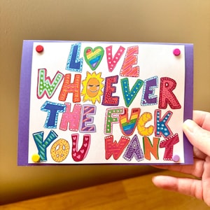 LGBTQ+ pride greeting card, encouragement card, queer pride card, gay pride card, rainbow pride, blank inside
