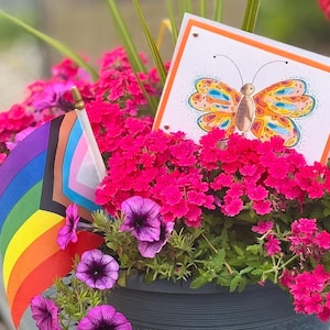 LGBTQ+ encouragement card, LGBTQ+ greeting card, encouragement card, coming out card, trans card, gay pride, pride, butterfly greeting card