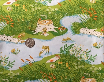 2 Yards HTF Heather Ross Frog Pond Briar Rose Cotton Fabric