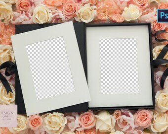 Download Folio Box With 2 Mats On Flowers Product Mockup Adobe Photoshop Cs4 Up Free Psd Mockups Templates PSD Mockup Templates