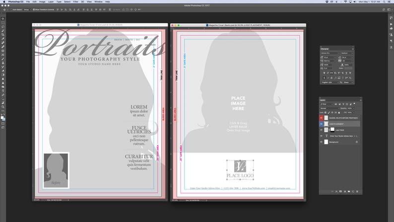 Magazine Covers Front & Back Templates for Photoshop CS6 - Etsy