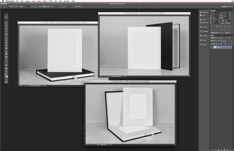 Download Photo Box with Mat Product Mockup 3 views Adobe | Etsy