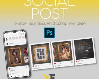 Social Media Post Seamless Slider Template for Photoshop