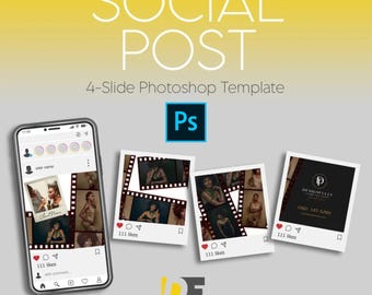 Social Media Post Seamless Slider Template for Photoshop