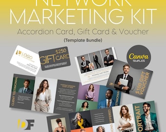 Network Marketing Kit for Portrait Photographers | Accordion Card + Gift Card + Gift Voucher Templates (Canva)