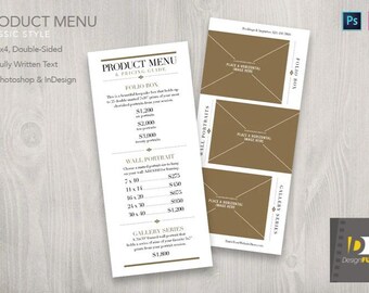 Product Menu - 9x4 Classic Style - ID & PSD CS6-CC