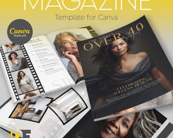 40 Over Forty Magazine Template for Canva