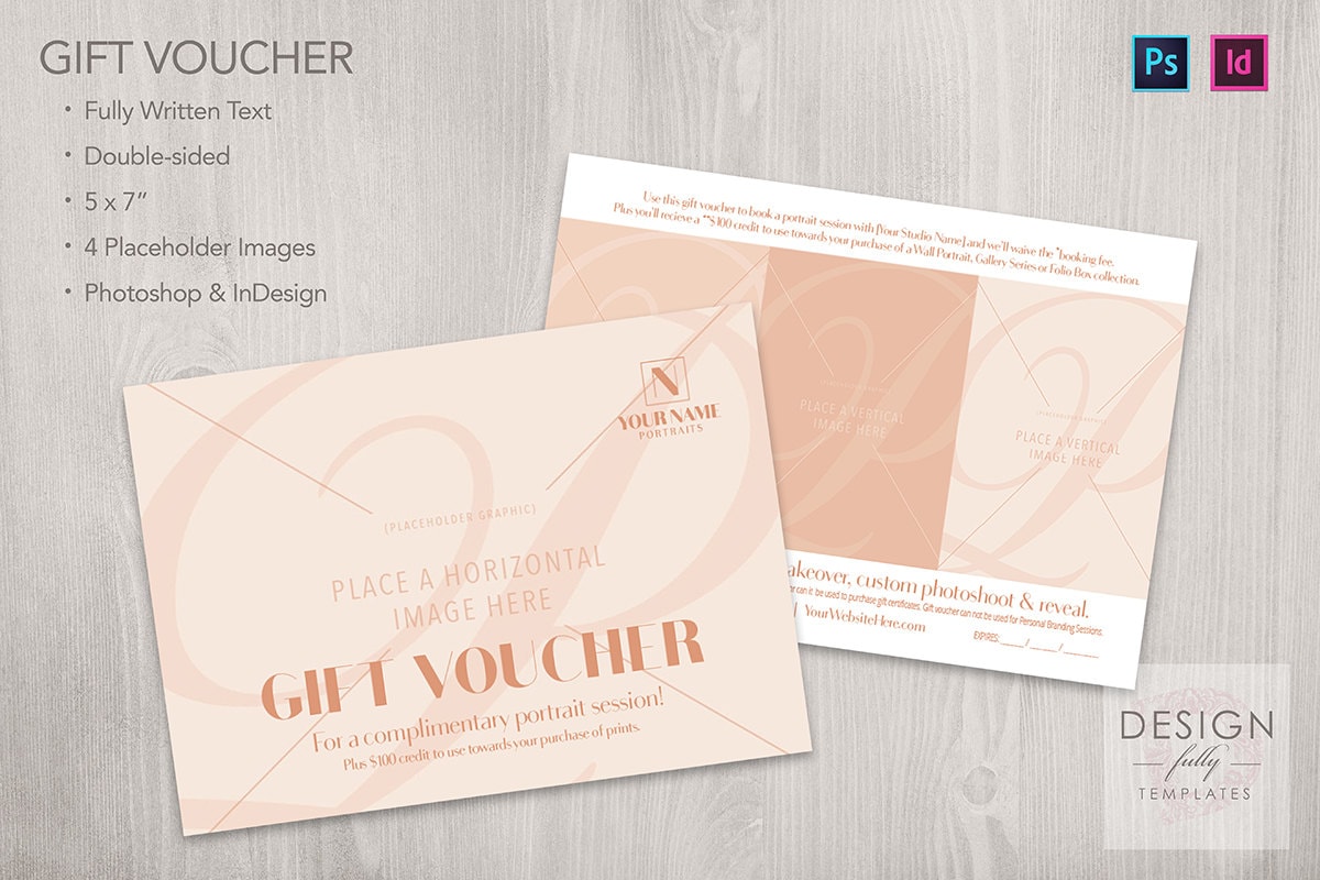 Gutscheinvorlage - Voll geschriebener Text - PSD CS23-CC & ID CS23up Inside Indesign Gift Certificate Template