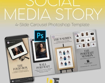 Social Media Story 4-Slide Carousel for Photoshop