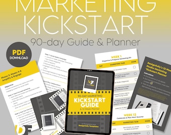 90-Day Marketing Kickstart Guide for Photographers | 12-Week Planner | Business Marketing System - PDF Download
