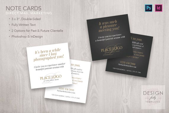Download Note Card 3x3 Direct Mail Marketing Template For Id Psd Etsy