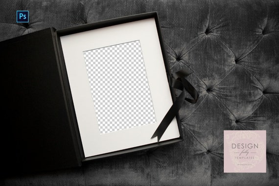 Download Folio Box With Mat On Gray Velvet Product Mockup Adobe Etsy