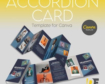 Headshots Accordion Card Template for Canva