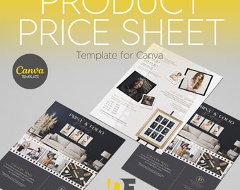 Product Price Sheet Template for Canva