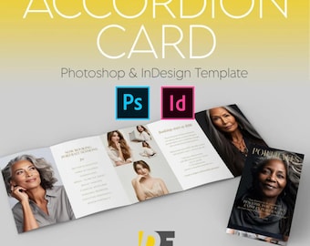 Accordion Card Template – 10-Panel Z-Fold (Photoshop & InDesign)