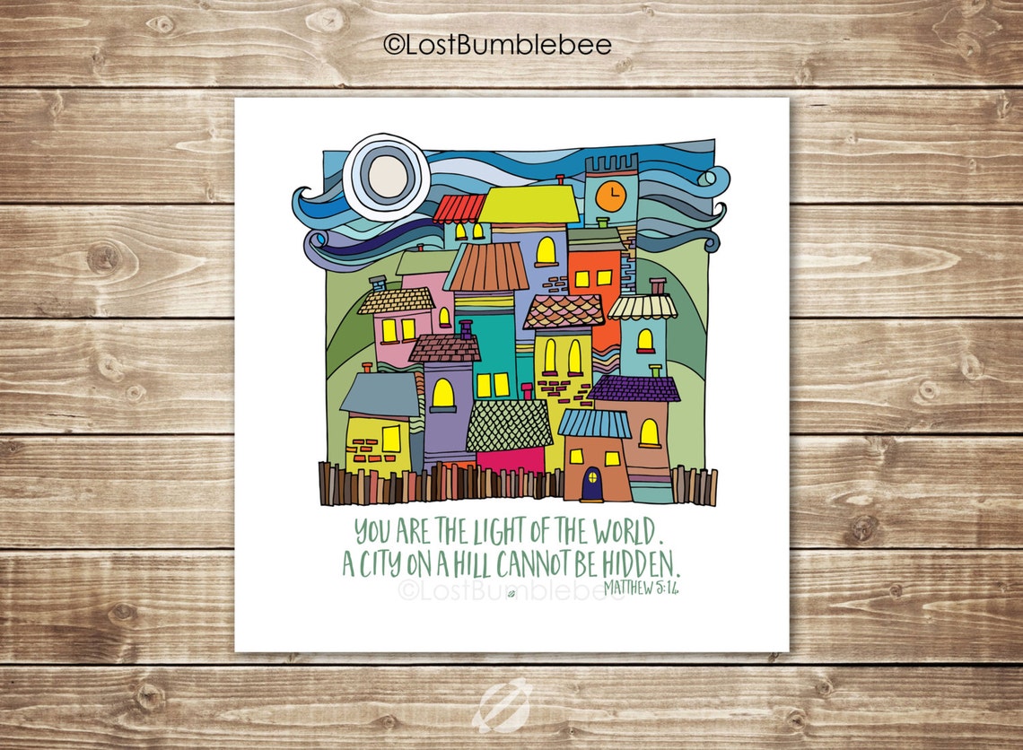 Printable Bible Verse City on a Hill Cannot Be Hidden Instant Printable ...
