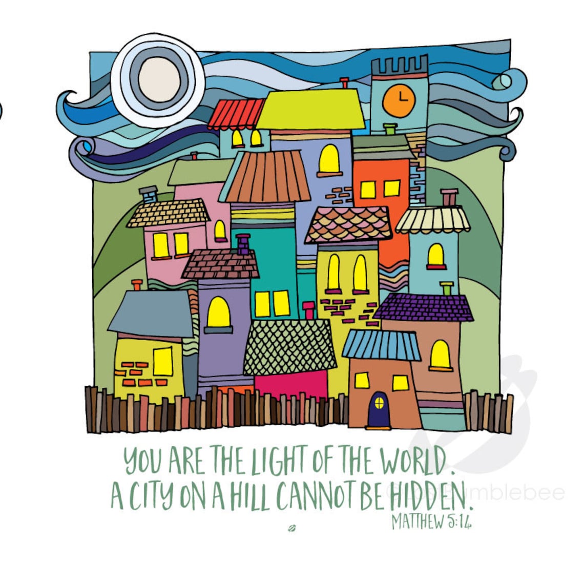 Printable Bible Verse City on a Hill Cannot Be Hidden Instant Printable ...