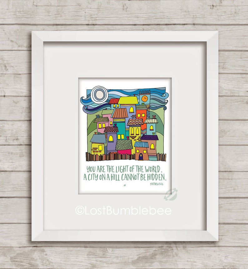 Printable Bible Verse City on a Hill Cannot Be Hidden Instant Printable ...