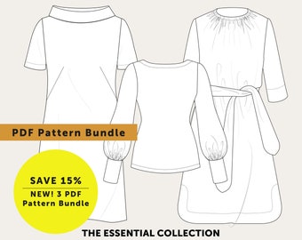 NEW! SALE - Save 15% - The Everyday PDF Pattern Collection. Indie sewing pattern bundle. Pdf pattern sale. Sizes 8-18 and 8-20