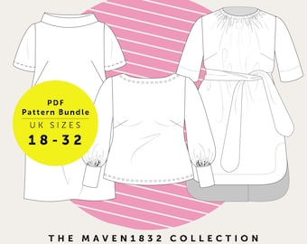 Sew & Save 10%! The Complete MAVEN1832 sewing pattern Collection in Sizes 18-32. 3 PDF Plus size pattern bundle, PDF pattern sale.