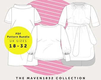 SALE - Save 15% - The Complete MAVEN1832 sewing pattern Collection in Sizes 18-32. 3 PDF Plus size pattern bundle, PDF pattern sale.