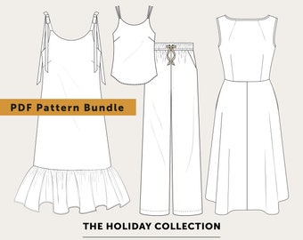 SALE - Save 15% - The Holiday PDF Pattern Collection. Indie sewing pattern bundle. PDF pattern sale