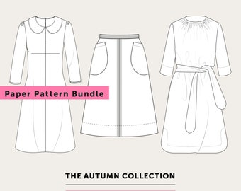 SALE - Save 10% - The Autumn Paper Pattern Collection. Indie sewing pattern bundle.